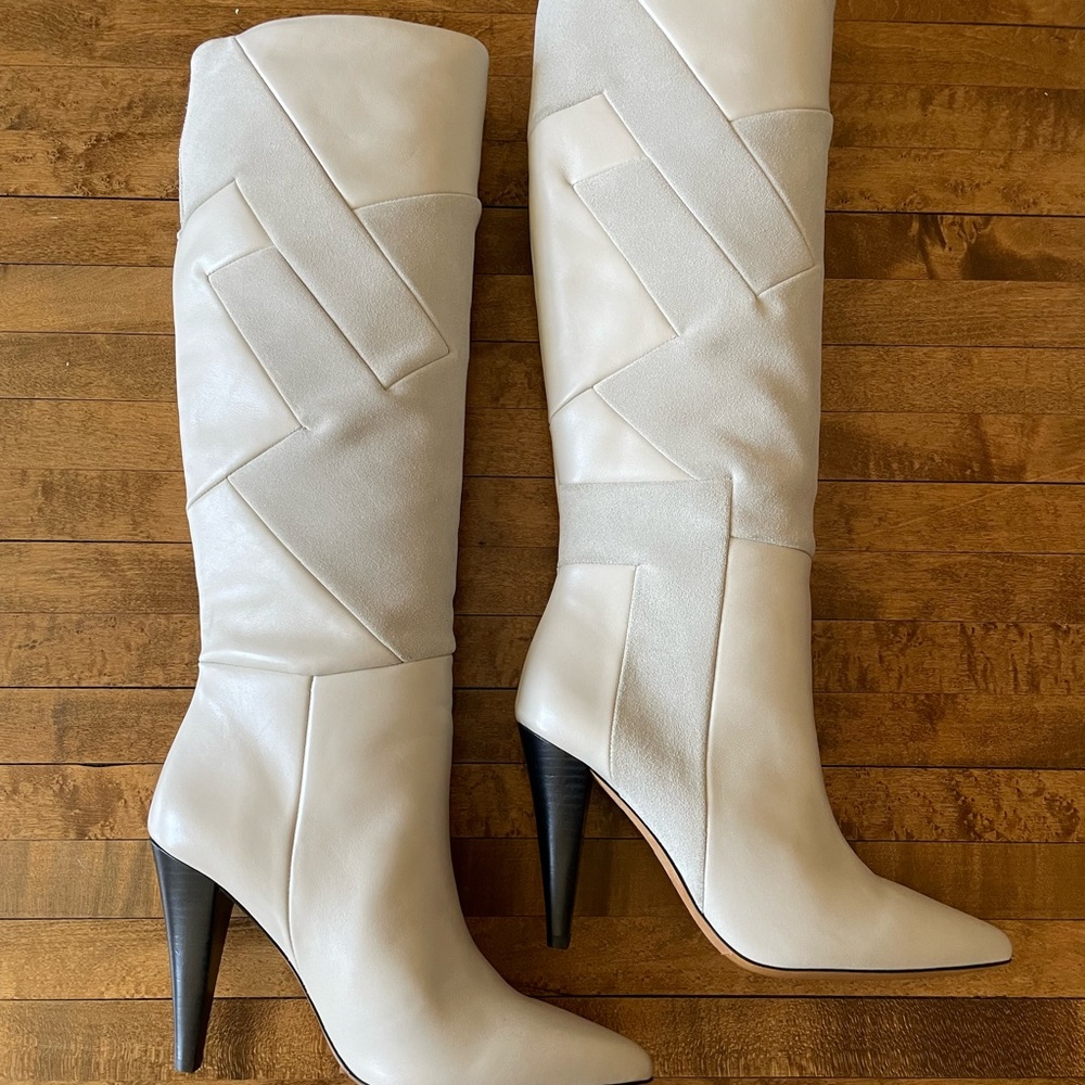BRAND NEW BEAUTIFUL IRODarson knee high patchwork leather boots in size 39.
